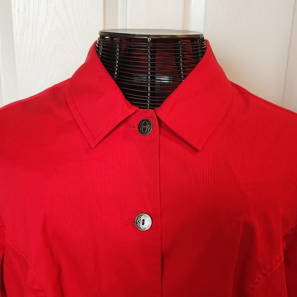 CJ BANKS size 1X red button front jacket - Picture 3 of 9
